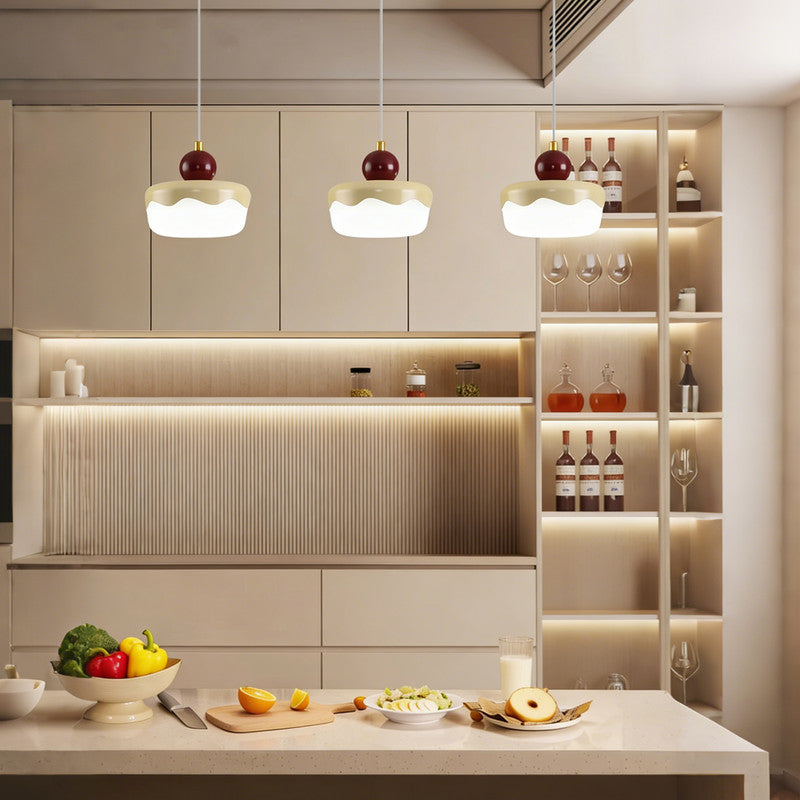 Eye-Comfort Full Spectrum LED Cake Shape Island Pendants, Natural Daylight Quality, No Flicker, 3CCT