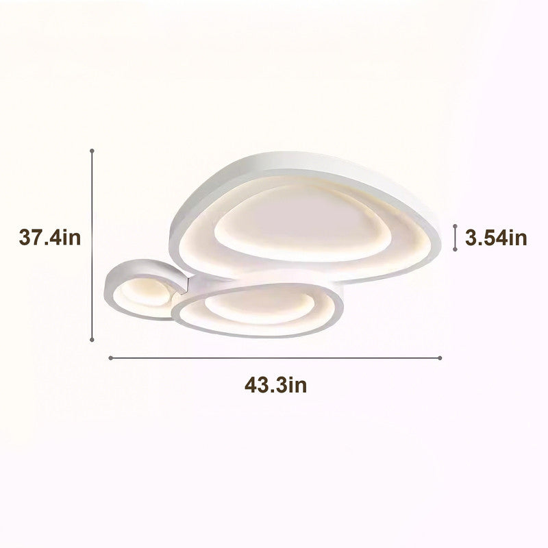 35 in. Eye-Comfort Flush Mount Full Spectrum Pebble Shape LED Ceiling Light, Natural Daylight Quality, No Flicker, Smooth Dimming