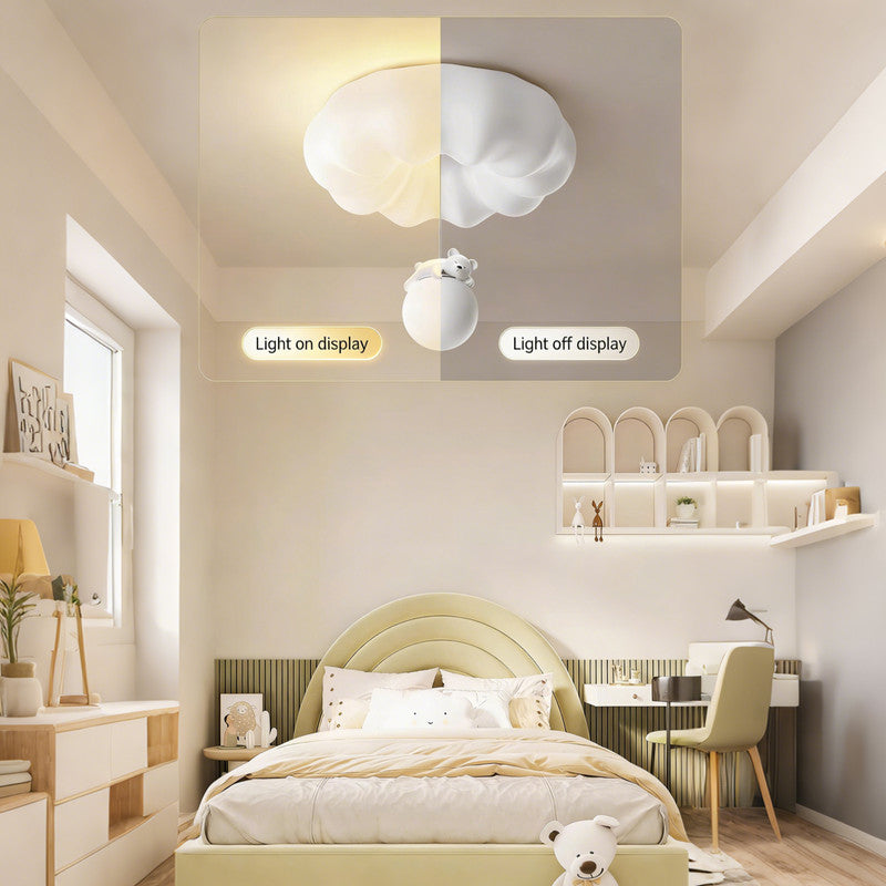 17 in. Eye-Comfort Semi Pendant Full Spectrum Sleeping Bear LED Ceiling Light, Natural Daylight Quality, No Flicker, Smooth Dimming