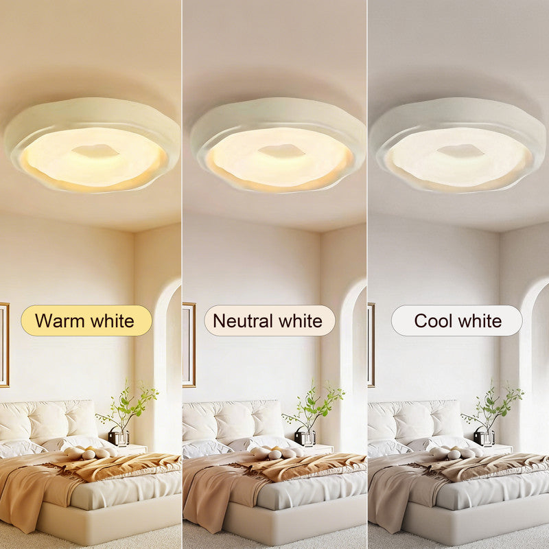21 in. Eye-Comfort Flush Mount Full Spectrum Cookie Shape LED Ceiling Light, Natural Daylight Quality, No Flicker, Smooth Dimming