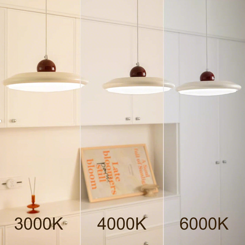 Eye-Comfort Full Spectrum LED Cherry Plate Shape Island Pendants, Natural Daylight Quality, No Flicker, 3CCT