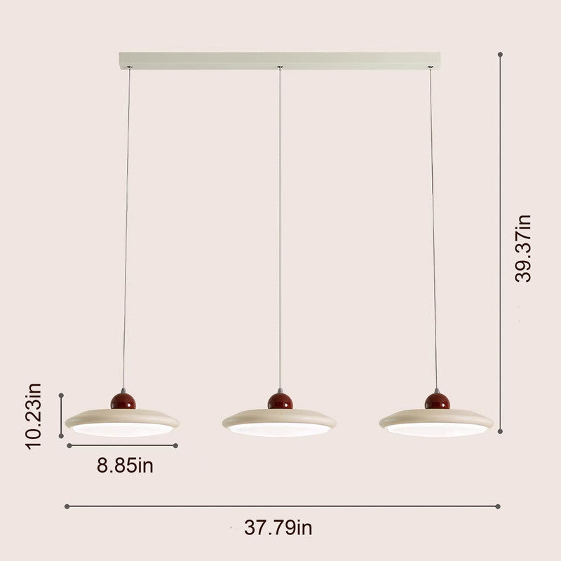 Eye-Comfort Full Spectrum LED Cherry Plate Shape Island Pendants, Natural Daylight Quality, No Flicker, 3CCT