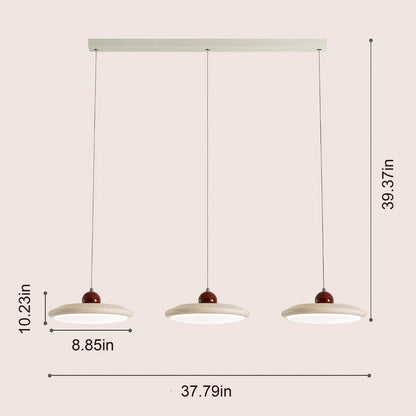 Eye-Comfort Full Spectrum LED Cherry Plate Shape Island Pendants, Natural Daylight Quality, No Flicker, 3CCT