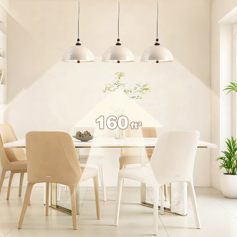 17 in. Eye-Comfort Full Spectrum LED  Bowl Shape Island Pendant, Natural Daylight Quality, No Flicker, 3CCT