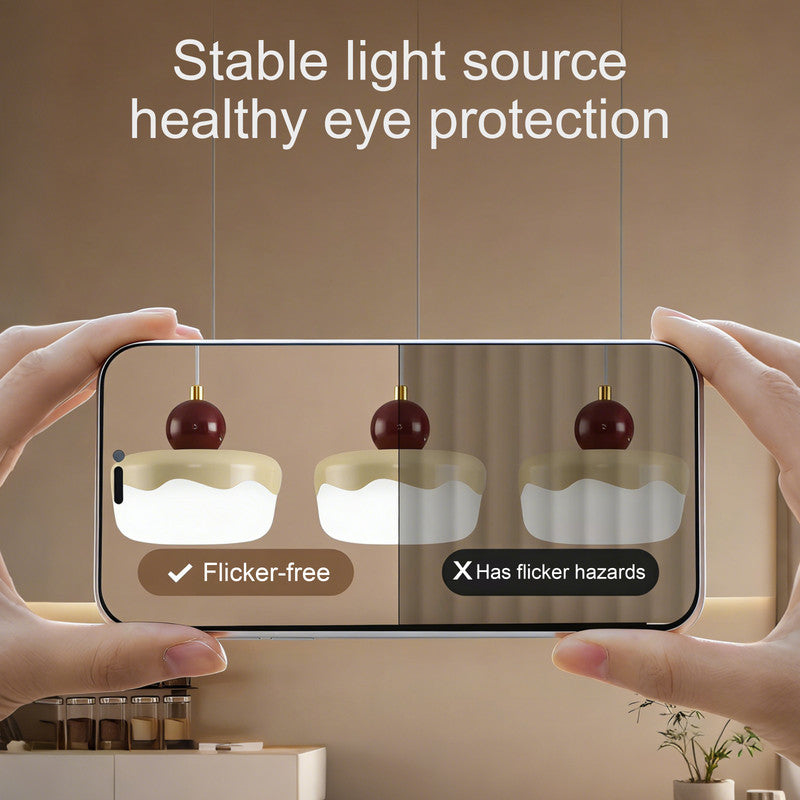 Eye-Comfort Full Spectrum LED Cake Shape Island Pendants, Natural Daylight Quality, No Flicker, 3CCT