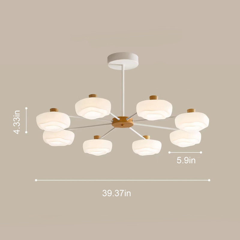 32 in. Eye-Comfort Full Spectrum LED Chandelier, Natural Daylight Quality, No Flicker, Smooth Dimming