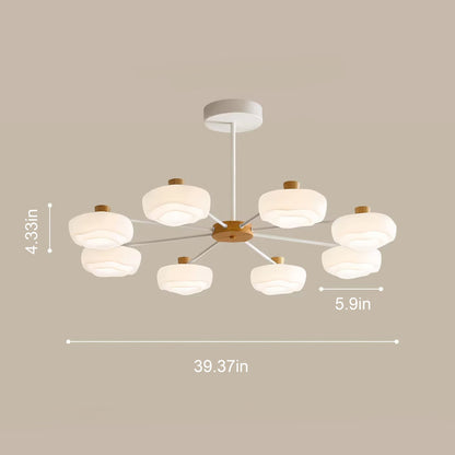 32 in. Eye-Comfort Full Spectrum LED Chandelier, Natural Daylight Quality, No Flicker, Smooth Dimming