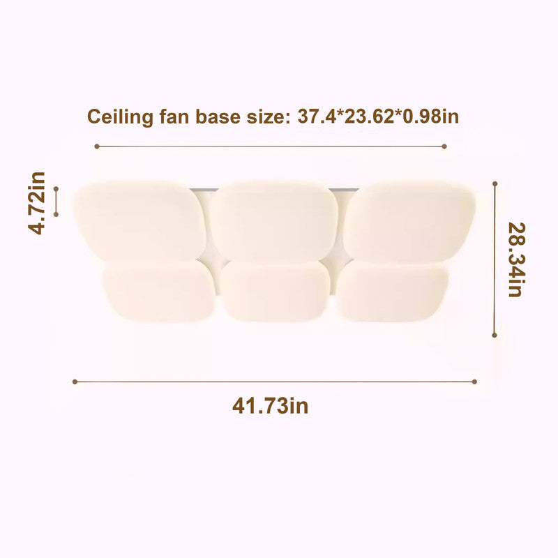 42 in. Eye-Comfort Flush Mount Full Spectrum Ice Cube Shape LED Ceiling Light, Natural Daylight Quality, No Flicker, Smooth Dimming