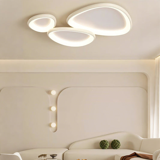 43 in. Eye-Comfort Flush Mount Full Spectrum Pebble Shape LED Ceiling Light, Natural Daylight Quality, No Flicker, Smooth Dimming