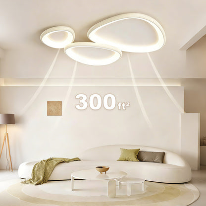 43 in. Eye-Comfort Flush Mount Full Spectrum Pebble Shape LED Ceiling Light, Natural Daylight Quality, No Flicker, Smooth Dimming