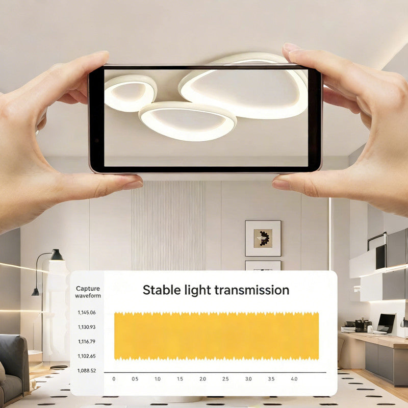 43 in. Eye-Comfort Flush Mount Full Spectrum Pebble Shape LED Ceiling Light, Natural Daylight Quality, No Flicker, Smooth Dimming