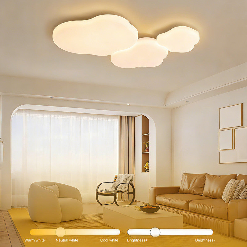 43 in. Eye-Comfort Flush Mount Full Spectrum Cloud Shape LED Ceiling Light, Natural Daylight Quality, No Flicker, Smooth Dimming