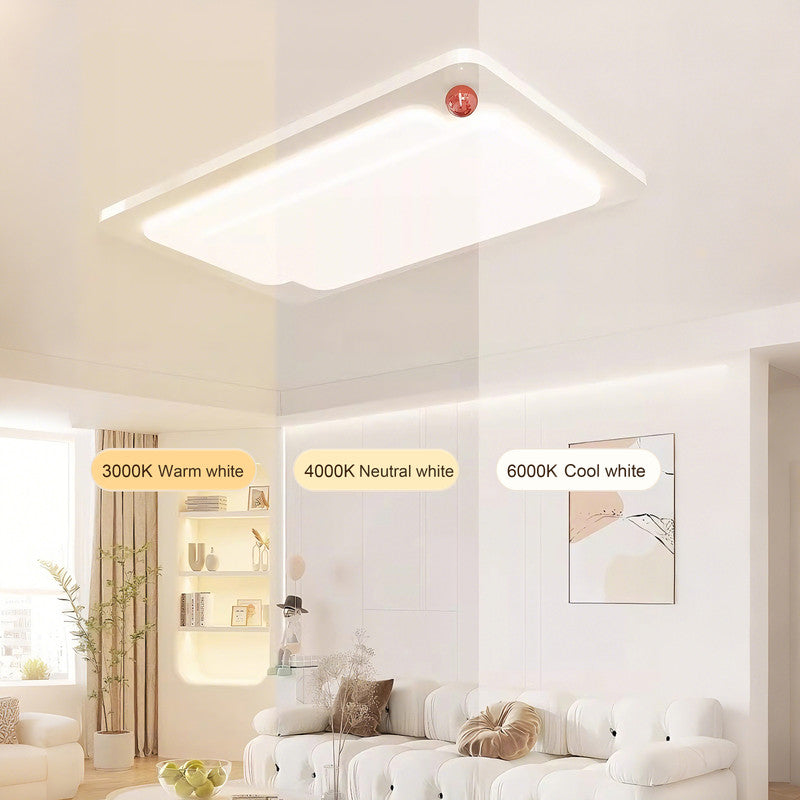 43 in. Eye-Comfort Flush Mount Full Spectrum Rectangle LED Ceiling Light, Natural Daylight Quality, No Flicker, Smooth Dimming