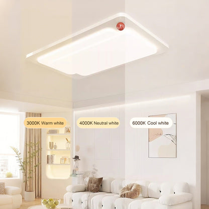 43 in. Eye-Comfort Flush Mount Full Spectrum Rectangle LED Ceiling Light, Natural Daylight Quality, No Flicker, Smooth Dimming