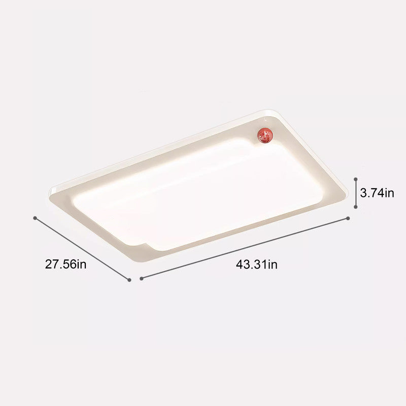 43 in. Eye-Comfort Flush Mount Full Spectrum Rectangle LED Ceiling Light, Natural Daylight Quality, No Flicker, Smooth Dimming