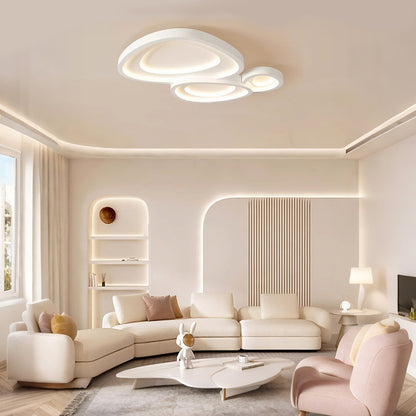 35 in. Eye-Comfort Flush Mount Full Spectrum Pebble Shape LED Ceiling Light, Natural Daylight Quality, No Flicker, Smooth Dimming
