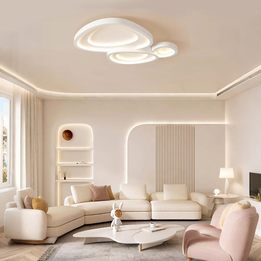 35 in. Eye-Comfort Flush Mount Full Spectrum Pebble Shape LED Ceiling Light, Natural Daylight Quality, No Flicker, Smooth Dimming