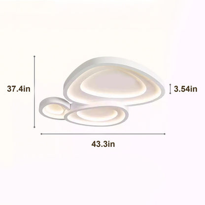 35 in. Eye-Comfort Flush Mount Full Spectrum Pebble Shape LED Ceiling Light, Natural Daylight Quality, No Flicker, Smooth Dimming