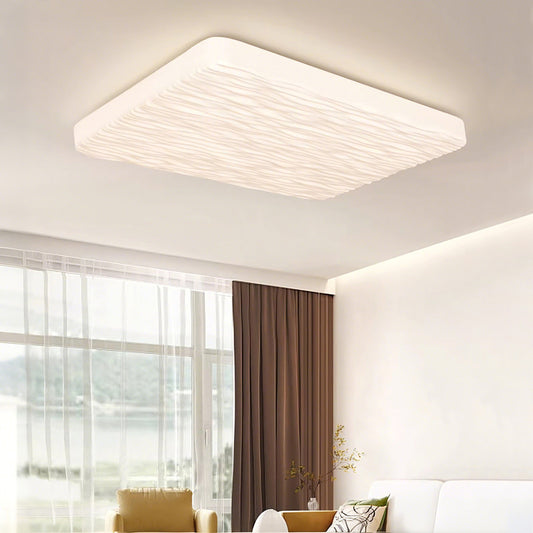 35 in. Eye-Comfort Flush Mount Full Spectrum Textured Shade LED Ceiling Light, Natural Daylight Quality, No Flicker, Smooth Dimming