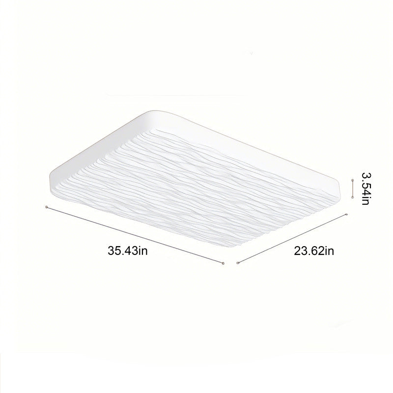 35 in. Eye-Comfort Flush Mount Full Spectrum Textured Shade LED Ceiling Light, Natural Daylight Quality, No Flicker, Smooth Dimming