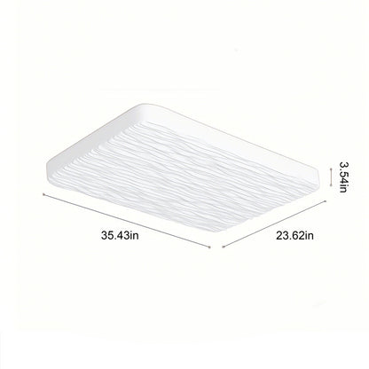 35 in. Eye-Comfort Flush Mount Full Spectrum Textured Shade LED Ceiling Light, Natural Daylight Quality, No Flicker, Smooth Dimming