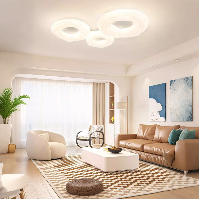 38 in. Eye-Comfort Flush Mount Full Spectrum Cookie Shape LED Ceiling Light, Natural Daylight Quality, No Flicker, Smooth Dimming