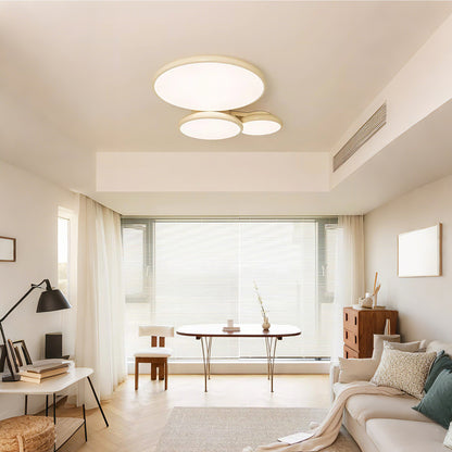 42 in. Eye-Comfort Flush Mount Full Spectrum Multi-circle Splicing LED Ceiling Light, Natural Daylight Quality, No Flicker, Smooth Dimming