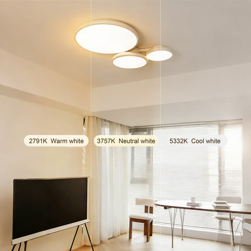 42 in. Eye-Comfort Flush Mount Full Spectrum Multi-circle Splicing LED Ceiling Light, Natural Daylight Quality, No Flicker, Smooth Dimming