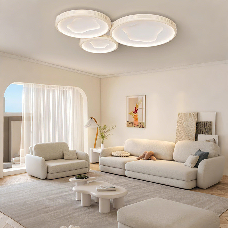 43 in. Eye-Comfort Flush Mount Full Spectrum Multi-circle Splicing LED Ceiling Light, Natural Daylight Quality, No Flicker, Smooth Dimming