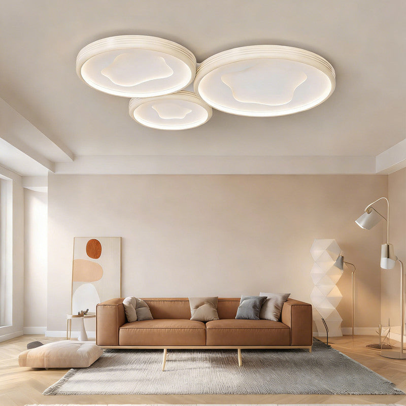 43 in. Eye-Comfort Flush Mount Full Spectrum Multi-circle Splicing LED Ceiling Light, Natural Daylight Quality, No Flicker, Smooth Dimming
