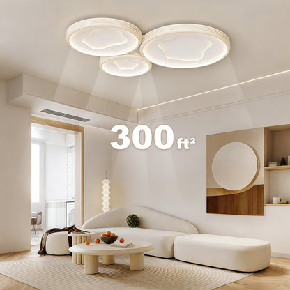 43 in. Eye-Comfort Flush Mount Full Spectrum Multi-circle Splicing LED Ceiling Light, Natural Daylight Quality, No Flicker, Smooth Dimming