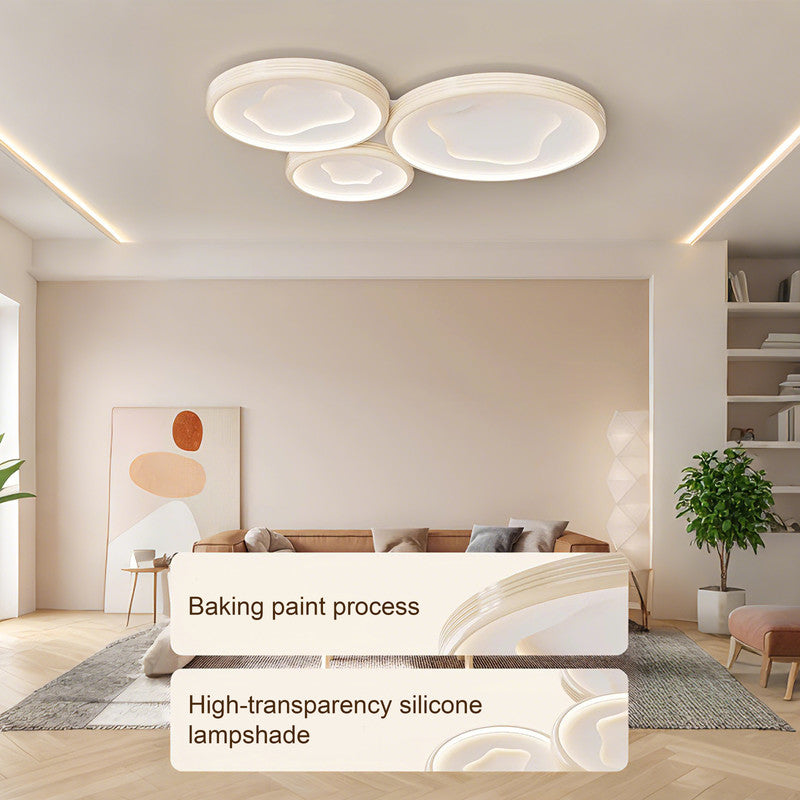 43 in. Eye-Comfort Flush Mount Full Spectrum Multi-circle Splicing LED Ceiling Light, Natural Daylight Quality, No Flicker, Smooth Dimming