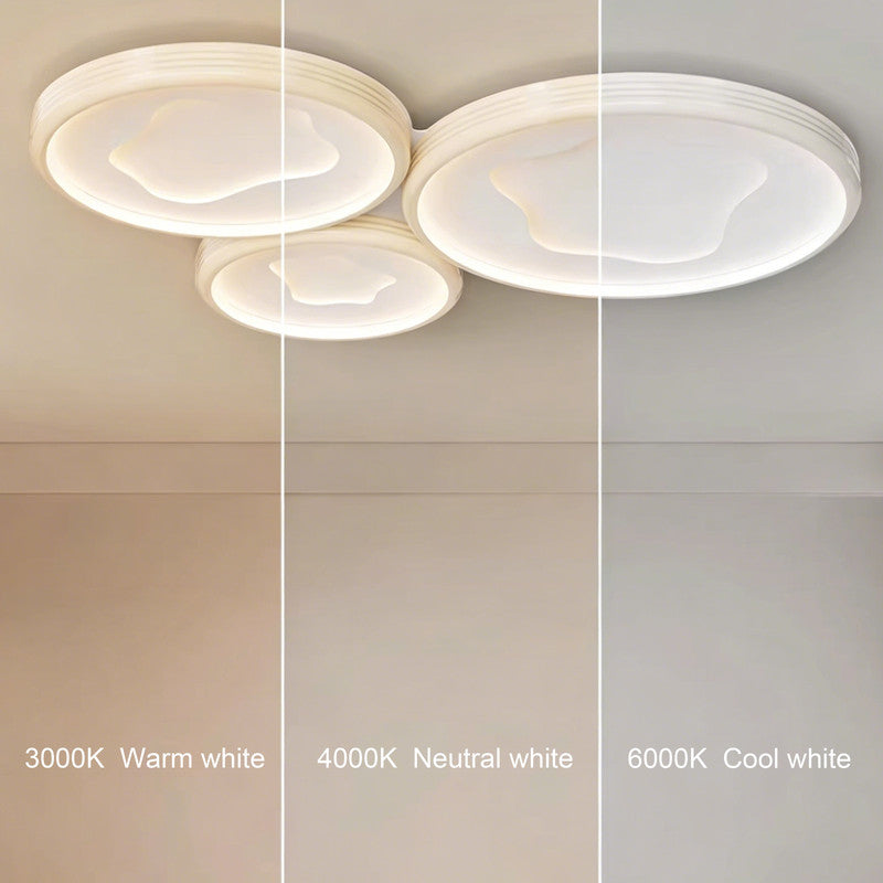 43 in. Eye-Comfort Flush Mount Full Spectrum Multi-circle Splicing LED Ceiling Light, Natural Daylight Quality, No Flicker, Smooth Dimming