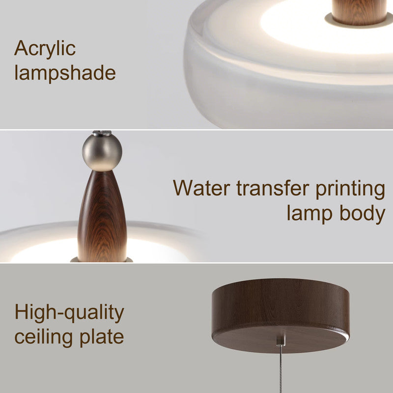 8 in. Eye-Comfort Full Spectrum LED  Bedroom Pendant, Natural Daylight Quality, No Flicker, 3CCT