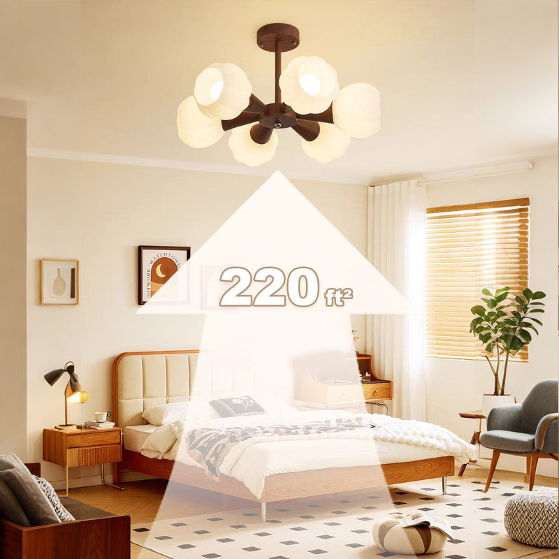 20 in. Eye-Comfort Full Spectrum LED Chandelier, Natural Daylight Quality, No Flicker, 3CCT