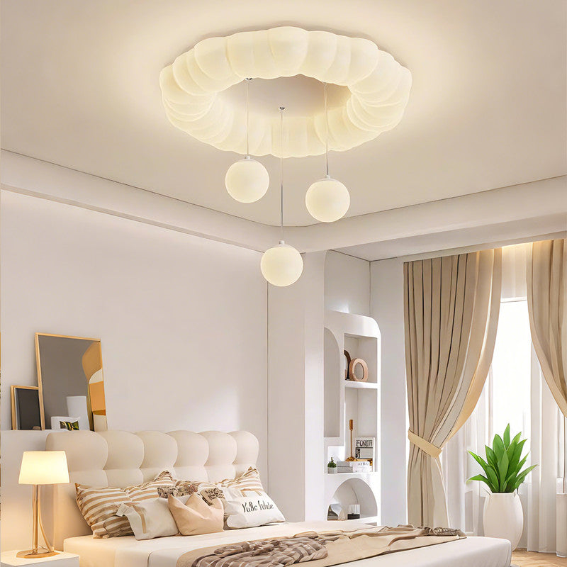 19 in. Eye-Comfort Semi Pendant Full Spectrum Bubble Ring LED Ceiling Light, Natural Daylight Quality, No Flicker, Smooth Dimming