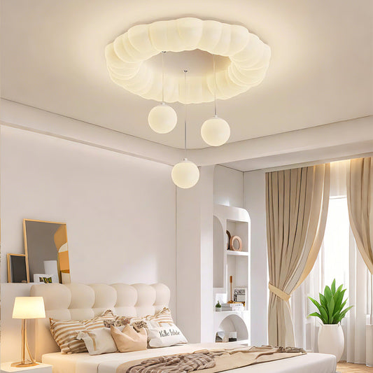19 in. Eye-Comfort Semi Pendant Full Spectrum Bubble Ring LED Ceiling Light, Natural Daylight Quality, No Flicker, Smooth Dimming