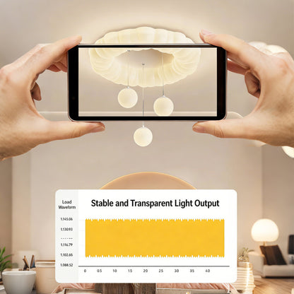 19 in. Eye-Comfort Semi Pendant Full Spectrum Bubble Ring LED Ceiling Light, Natural Daylight Quality, No Flicker, Smooth Dimming