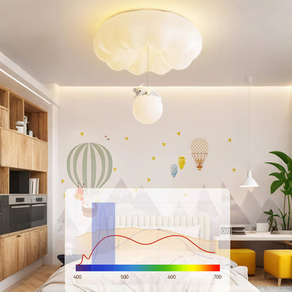 17 in. Eye-Comfort Semi Pendant Full Spectrum Sleeping Bear LED Ceiling Light, Natural Daylight Quality, No Flicker, Smooth Dimming