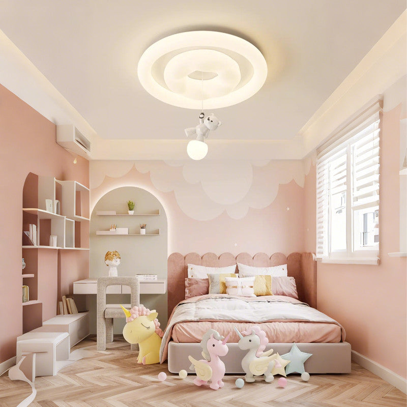 20 in. Eye-Comfort Semi Pendant Full Spectrum Lifting Bear LED Ceiling Light, Natural Daylight Quality, No Flicker, Smooth Dimming