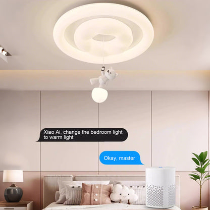 20 in. Eye-Comfort Semi Pendant Full Spectrum Lifting Bear LED Ceiling Light, Natural Daylight Quality, No Flicker, Smooth Dimming