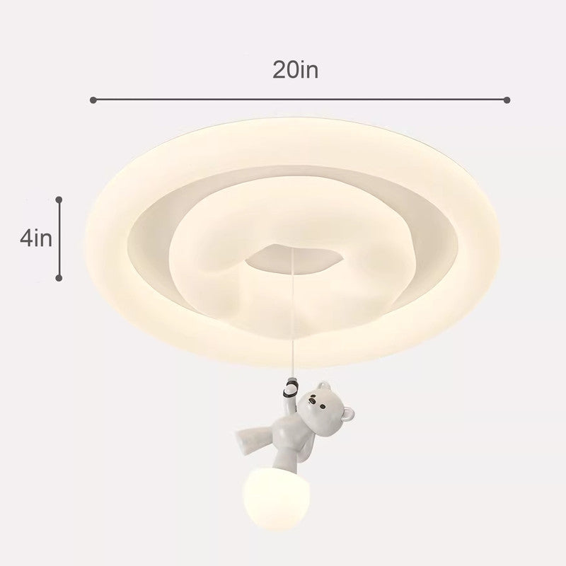 20 in. Eye-Comfort Semi Pendant Full Spectrum Lifting Bear LED Ceiling Light, Natural Daylight Quality, No Flicker, Smooth Dimming
