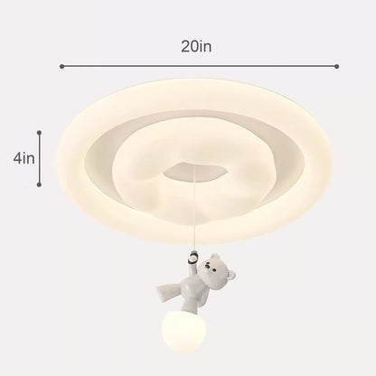 20 in. Eye-Comfort Semi Pendant Full Spectrum Lifting Bear LED Ceiling Light, Natural Daylight Quality, No Flicker, Smooth Dimming
