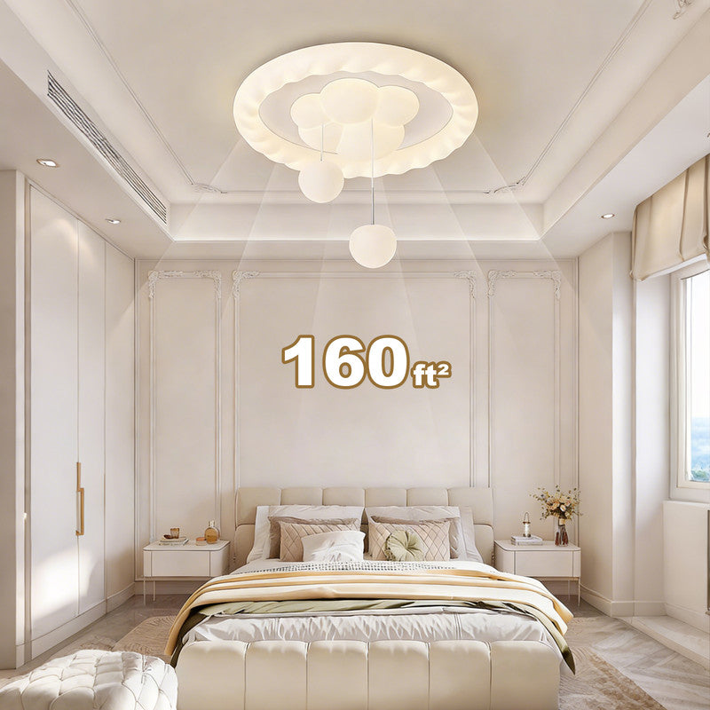 20 in. Eye-Comfort Semi Pendant Full Spectrum Paw Ring LED Ceiling Light, Natural Daylight Quality, No Flicker, Smooth Dimming