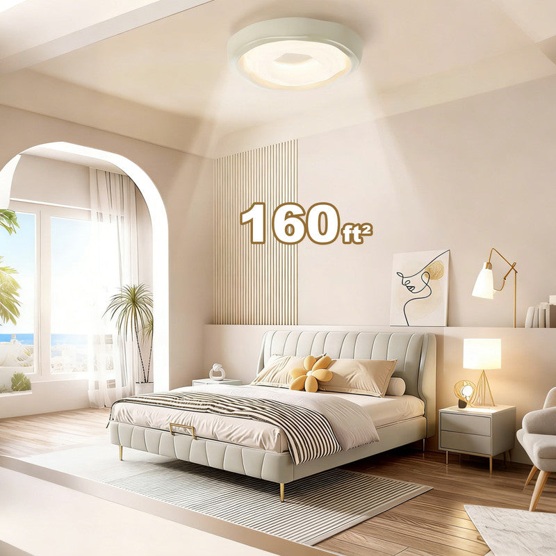 21 in. Eye-Comfort Flush Mount Full Spectrum Cookie Shape LED Ceiling Light, Natural Daylight Quality, No Flicker, Smooth Dimming