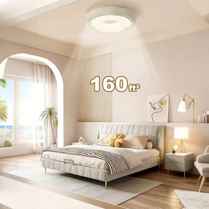 21 in. Eye-Comfort Flush Mount Full Spectrum Cookie Shape LED Ceiling Light, Natural Daylight Quality, No Flicker, Smooth Dimming
