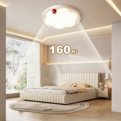 15 in. Eye-Comfort Flush Mount Full Spectrum Flower Shape LED Ceiling Light, Natural Daylight Quality, No Flicker, Smooth Dimming