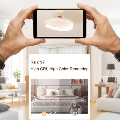 20 in. Eye-Comfort Semi Flush Mount Full Spectrum LED Ceiling Light, Natural Daylight Quality, No Flicker, Smooth Dimming